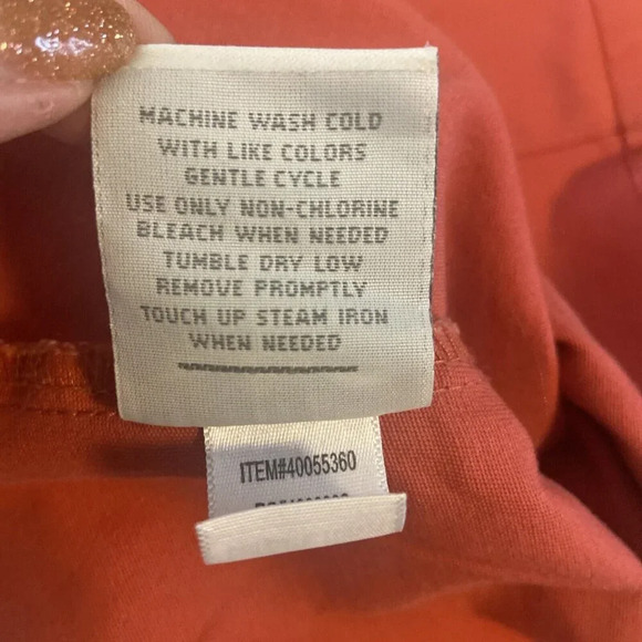 Torrid Women Jacket Size 4 Peach Pink Tencel Denim Chore Pocket Chambray Shacket - Picture 12 of 12